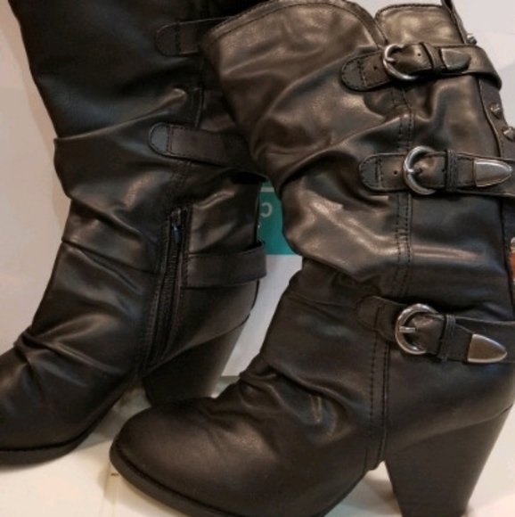 Call It Spring Shoes - Black faux Leather boots